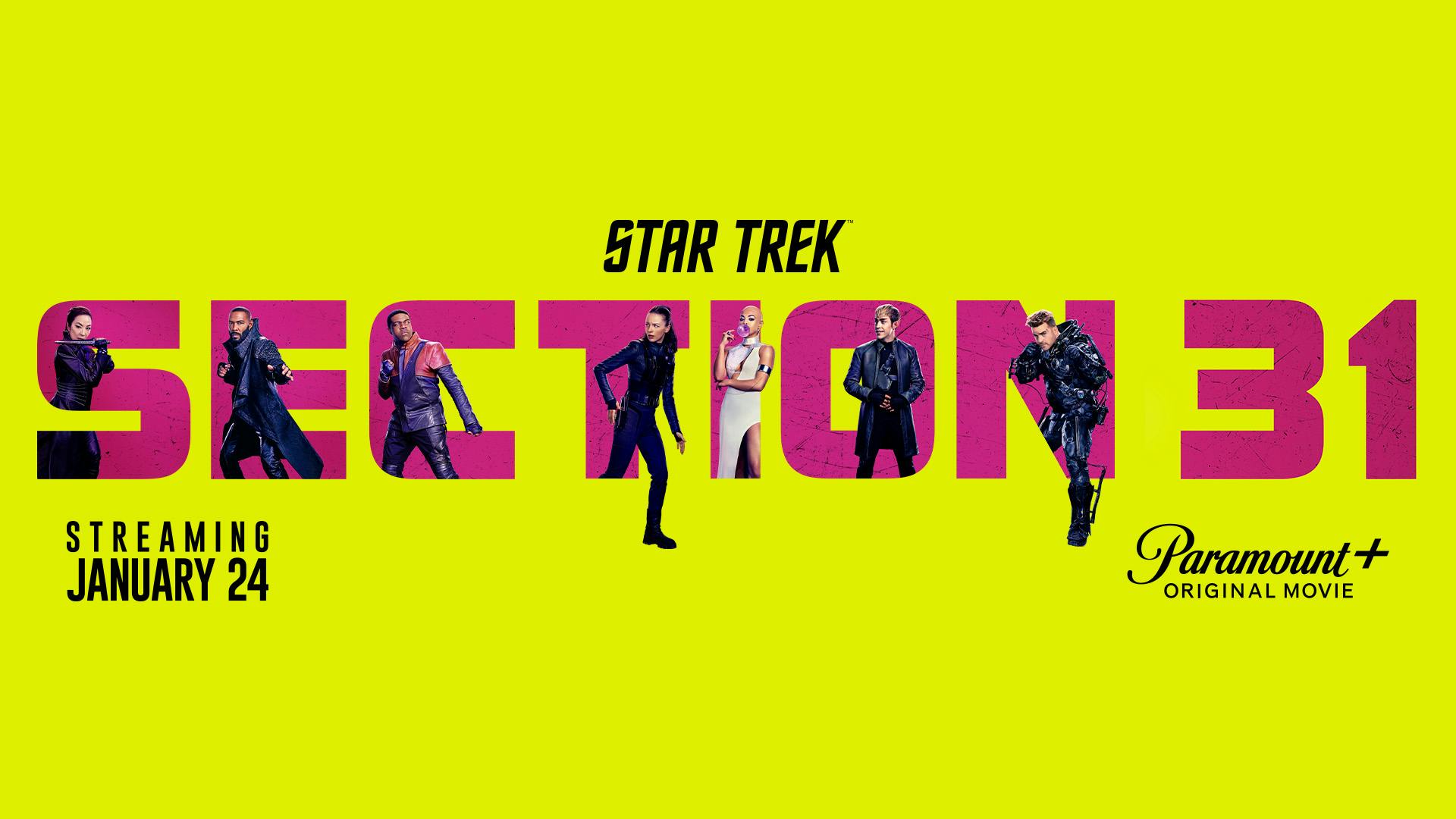 Star Trek: Section 31 Promotional Teaser poster featuring the cast emerging from the letters in 'Section'