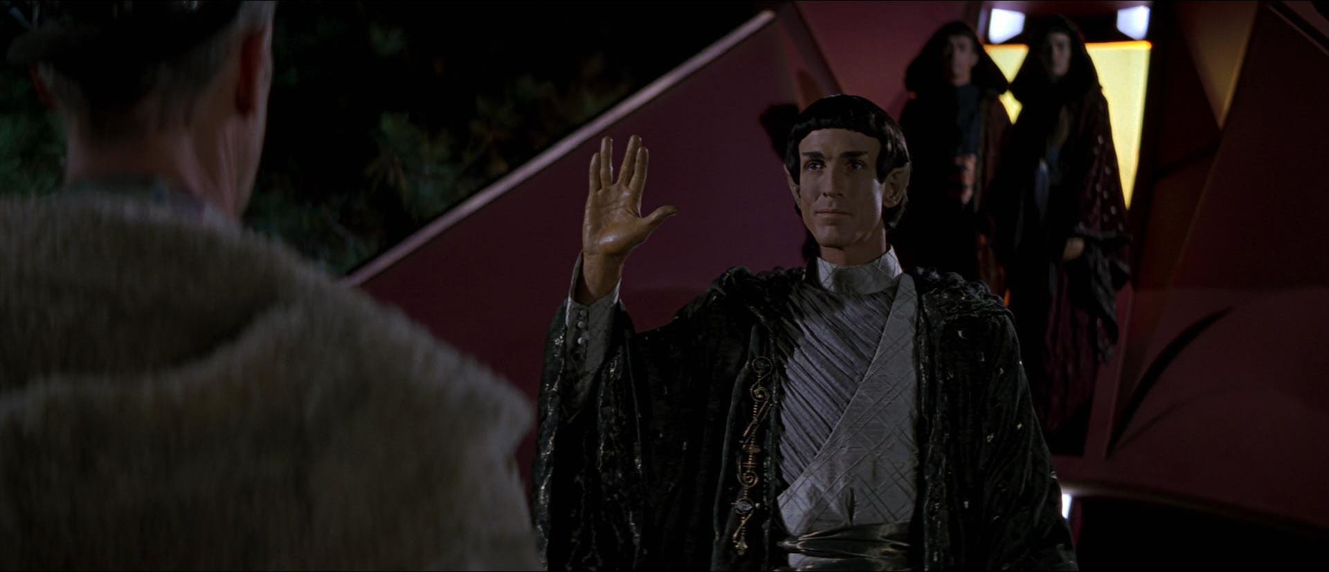 Vulcans arrive on Bozeman on April 5, 2063, and offer a friendly greeting with the Vulcan salute as Zefram Cochrane welcomes them in Star Trek: First Contact