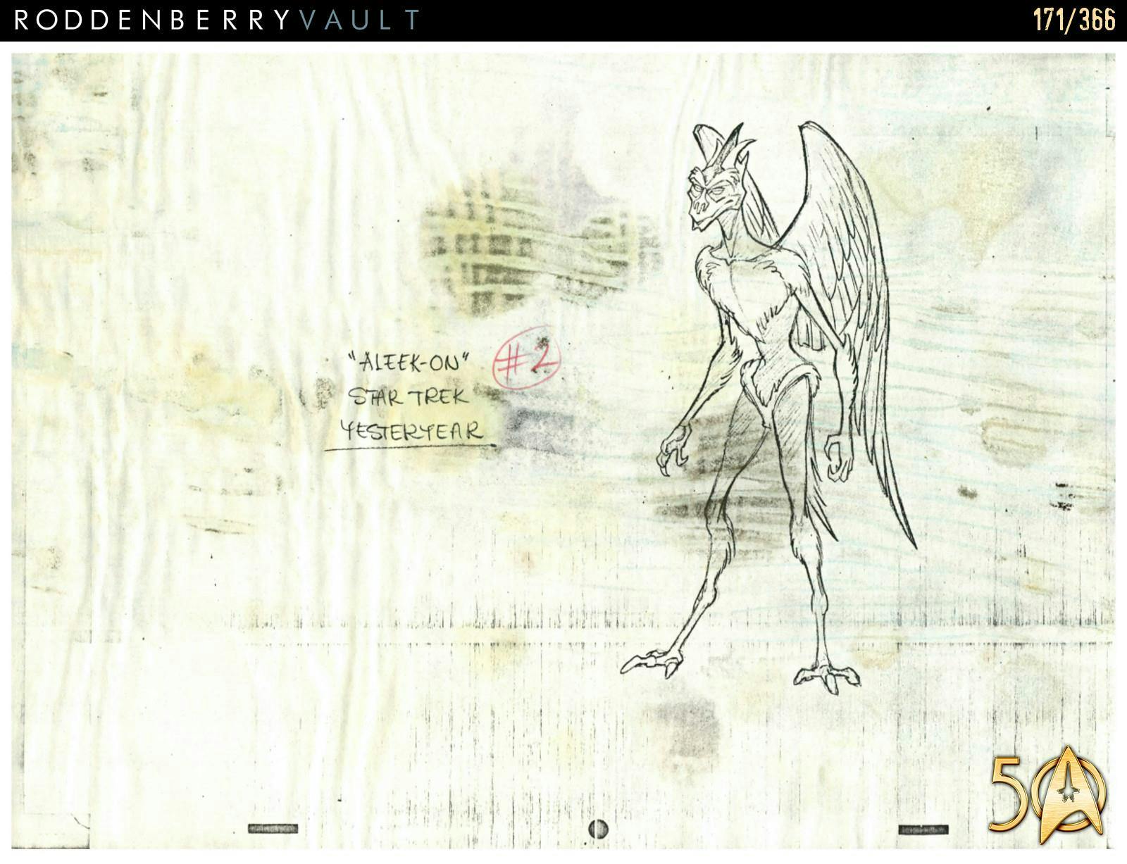 From the Roddenberry 366 Vault - The Animated Series - Aleek-Om concept art for 'Yesteryear'