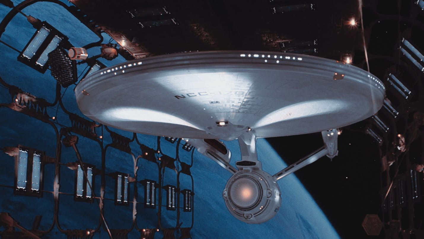 Header image for Star Trek I: The Motion Picture showing the U.S.S. Enterprise emerging from space dock