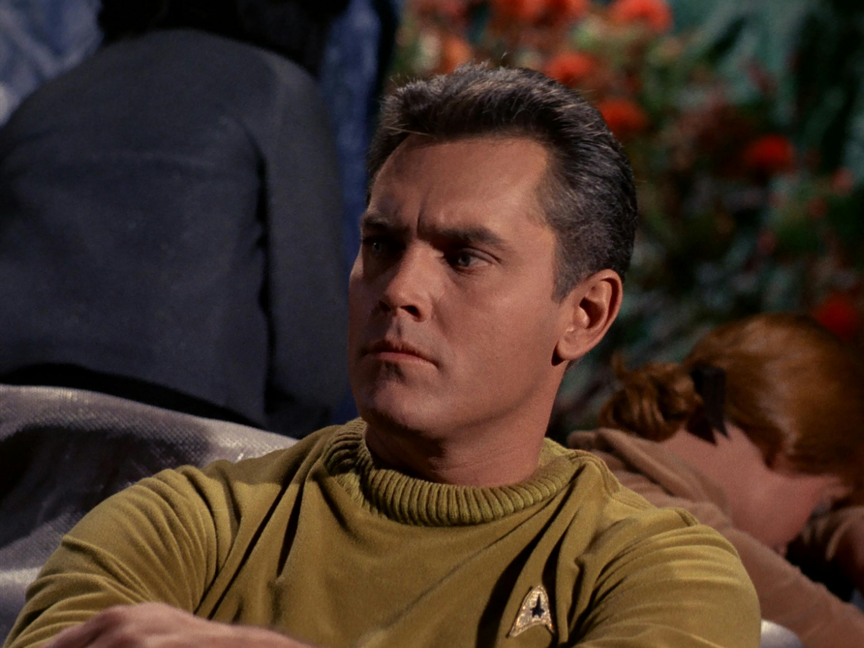 Close-up of Captain Pike in 'The Menagerie'