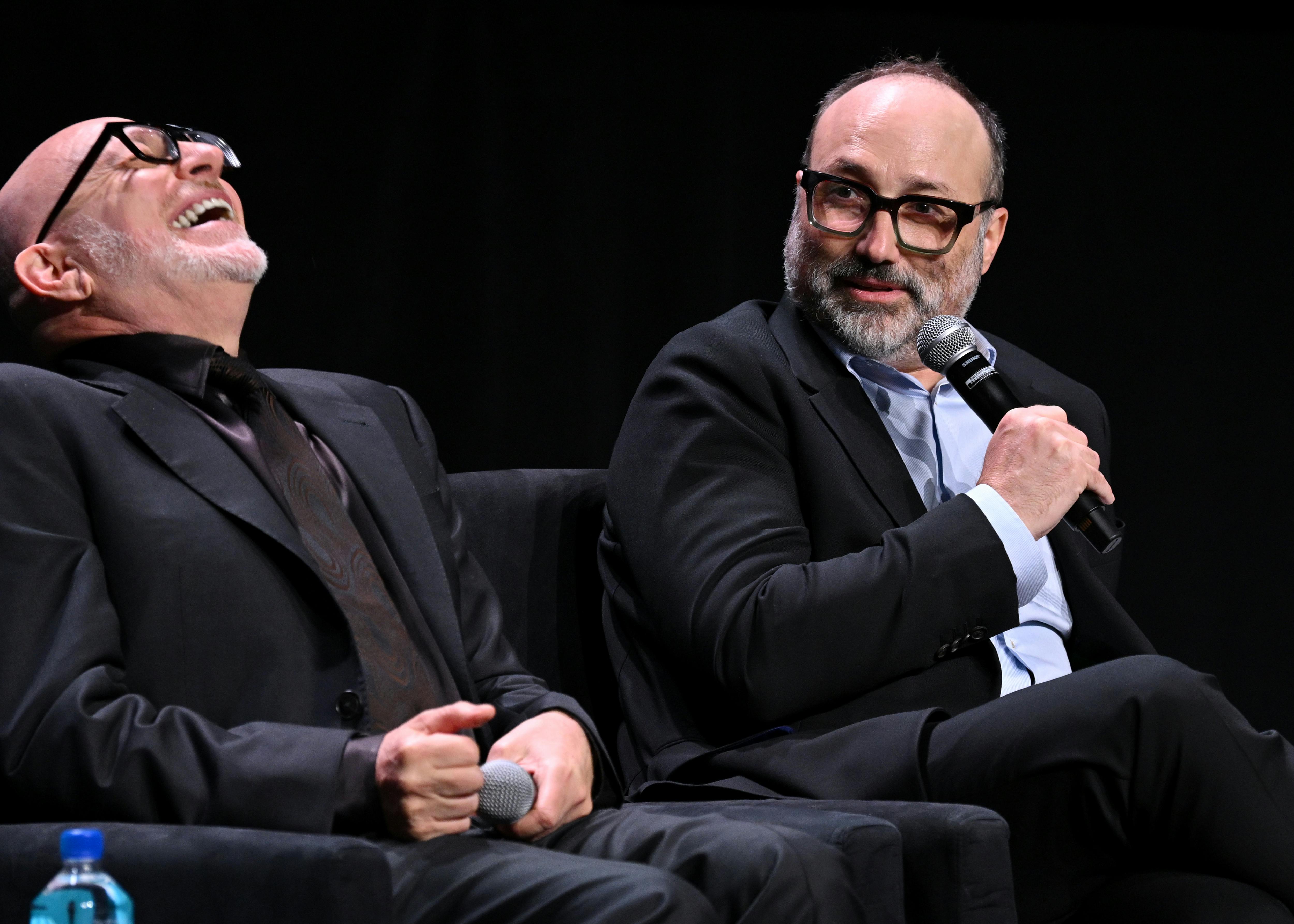 Akiva Goldsman and Henry Alonso Myers participate in the Q&A during the Tribeca Festival Star Trek: Strange New Worlds premiere in NY