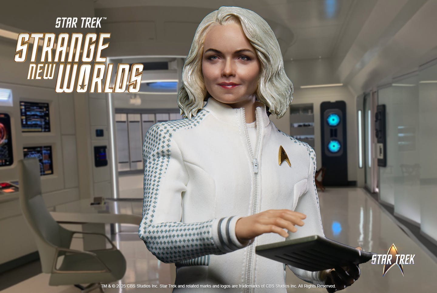 Close-up of the EXO-6 Nurse Chapel action figure
