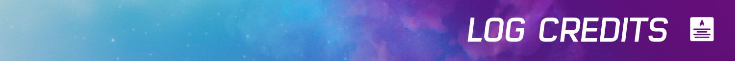 Illustrated banner with text 'Log Credits'