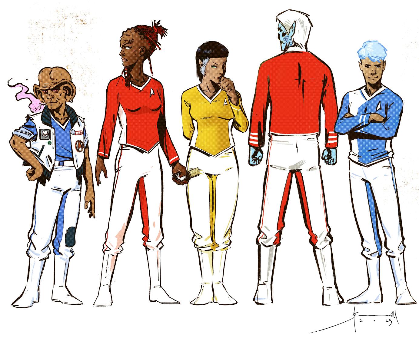 Character designs of STAR TREK: THE LAST STARSHIP's crew from Adrián Bonilla