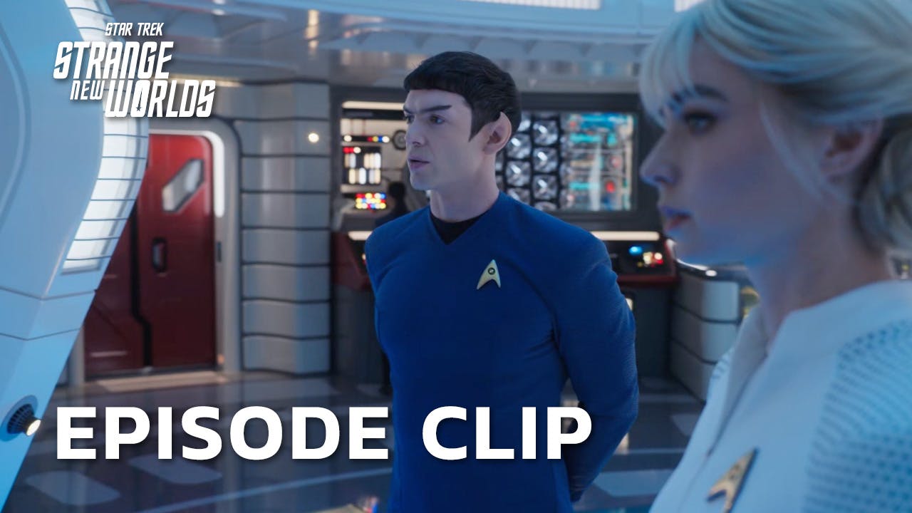 Spock and Chapel in the science lab in 'What is Starfleet?'