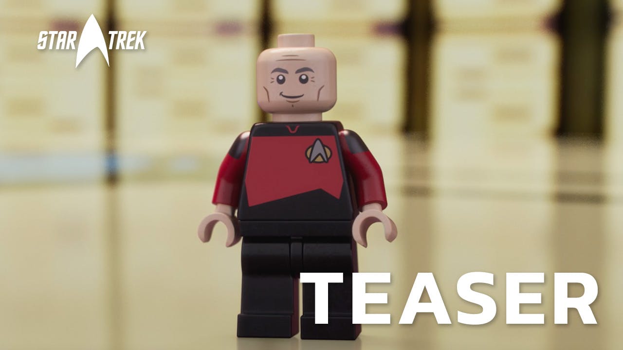 Captain Jean-Luc Picard - Star Trek: The Next Generation LEGO Minifigure on a transporter pad