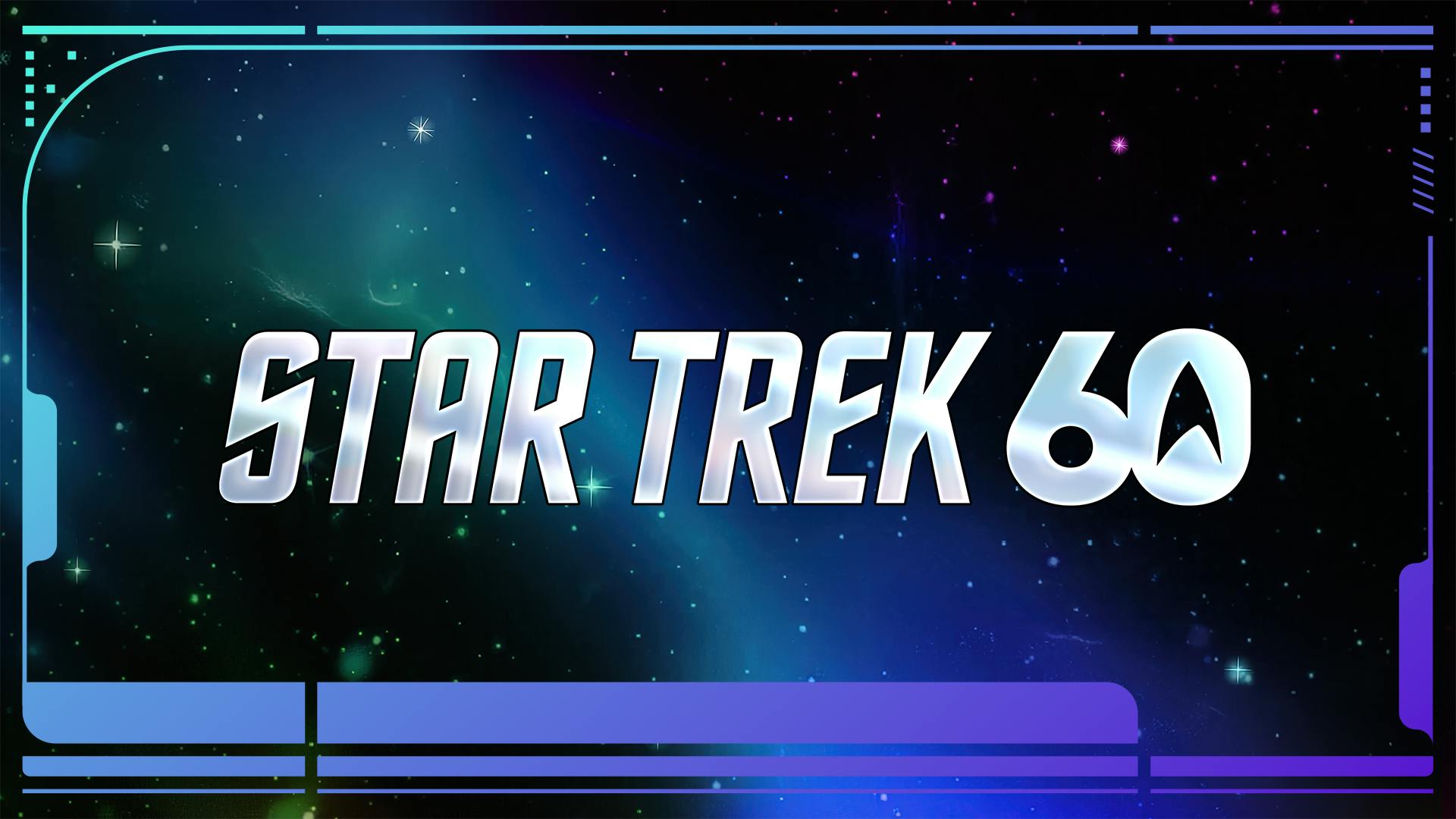 LCARs screen with Star Trek 60 logo