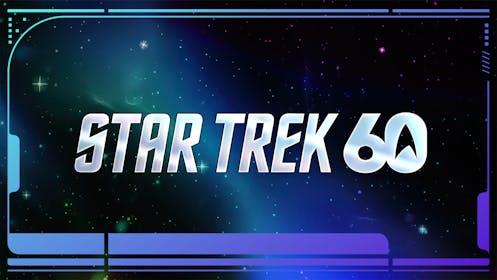 LCARs screen with Star Trek 60 logo