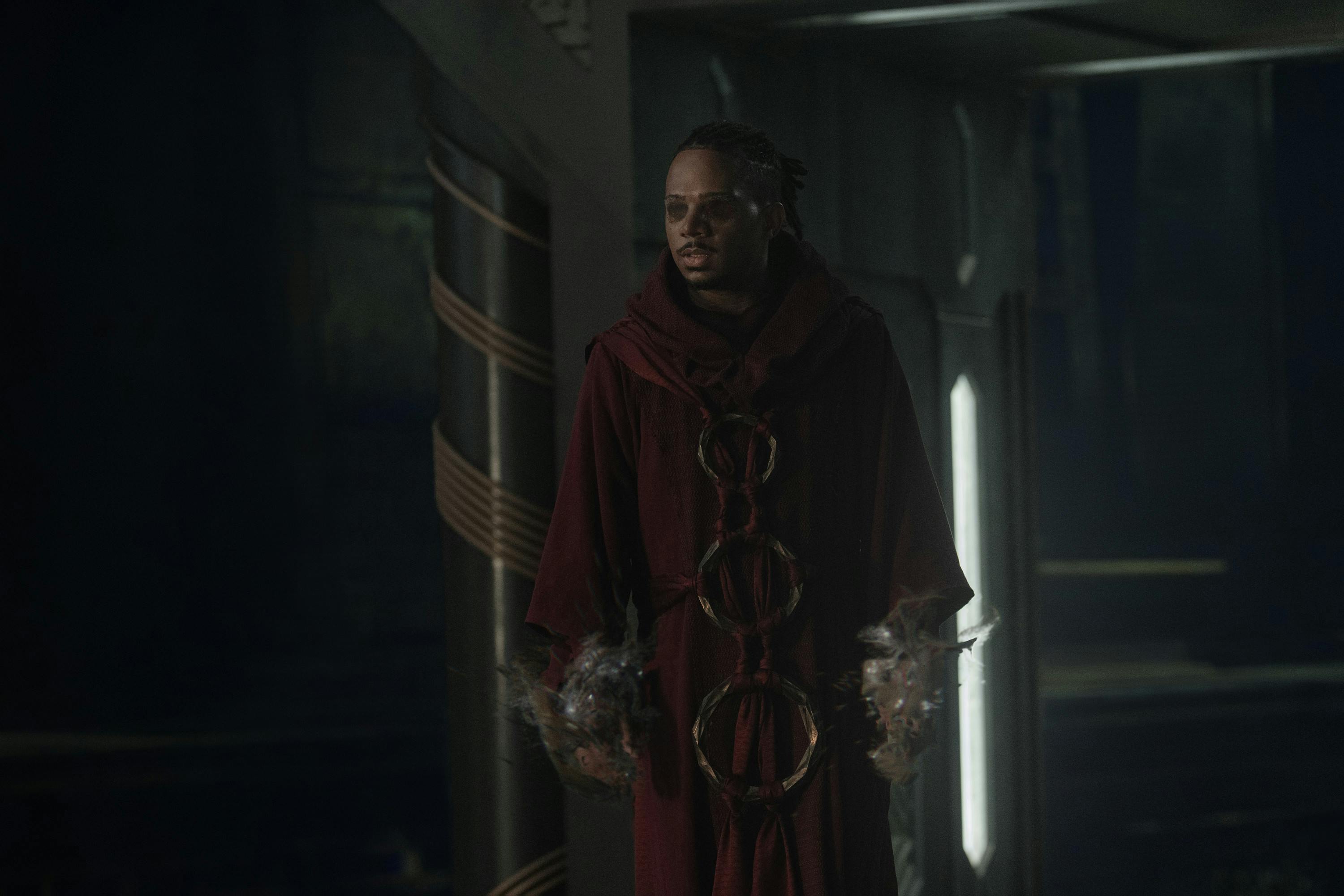The High Cleric takes Dana Gamble's form in the High Chamber in 'New Life and New Civilizations'