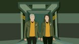 Illustration of Captain Pike and Captain Batel standing side-by-side at the door of the Impossible City in 'New Life and New Civilizations'