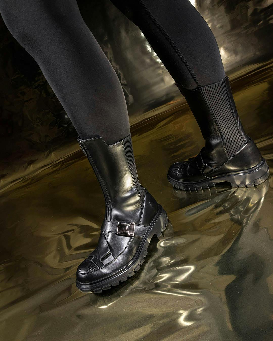 Close-up of Fluevog x Star Trek's Recruit boots
