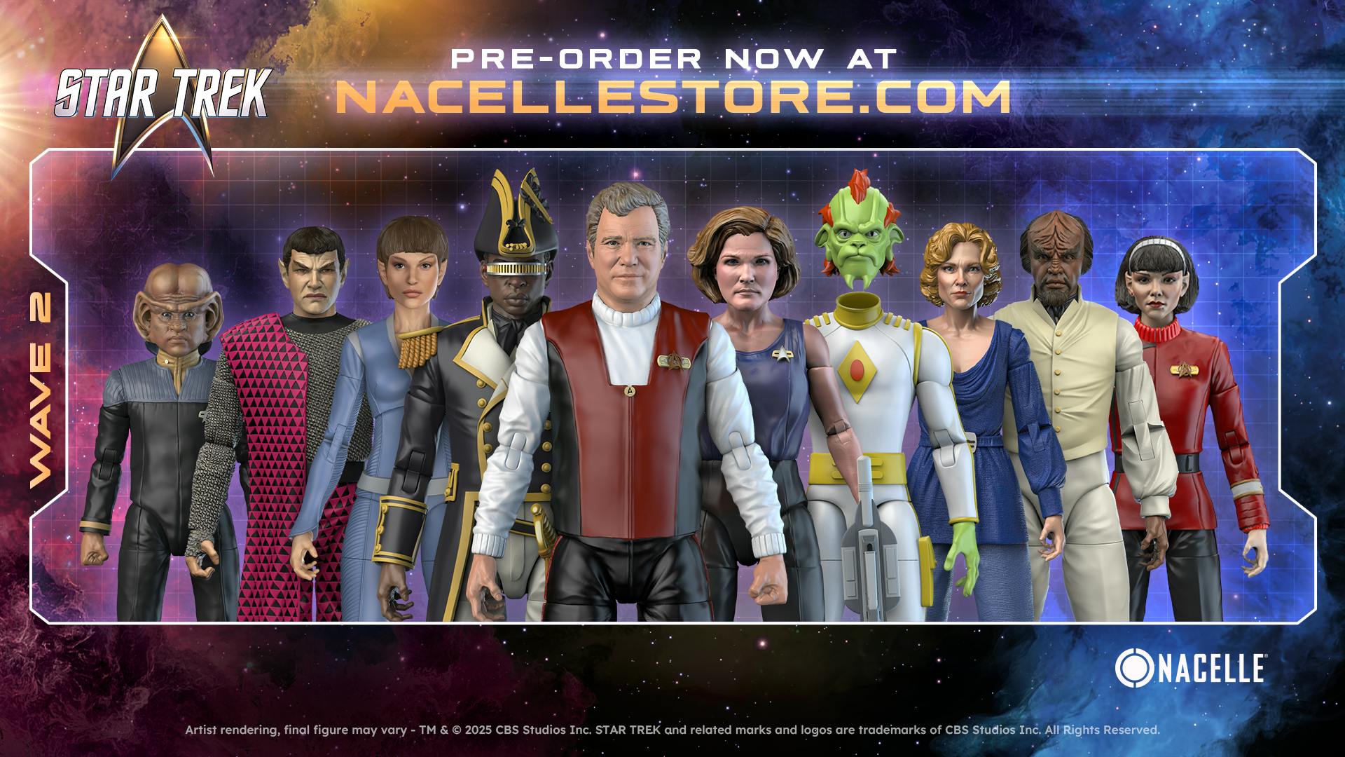 Star Trek x Nacelle - Wave Two action figures lined up