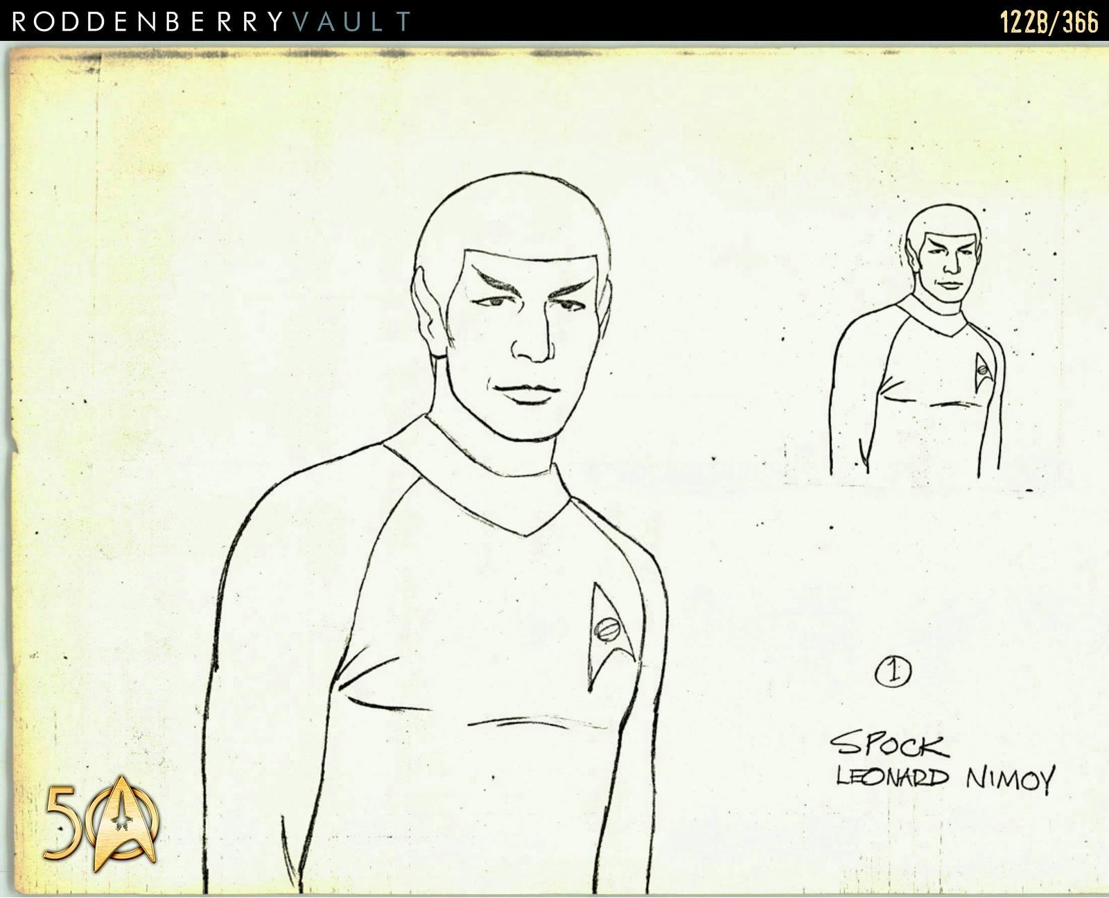 From the Roddenberry 366 Vault - The Animated Series - concept art of Spock
