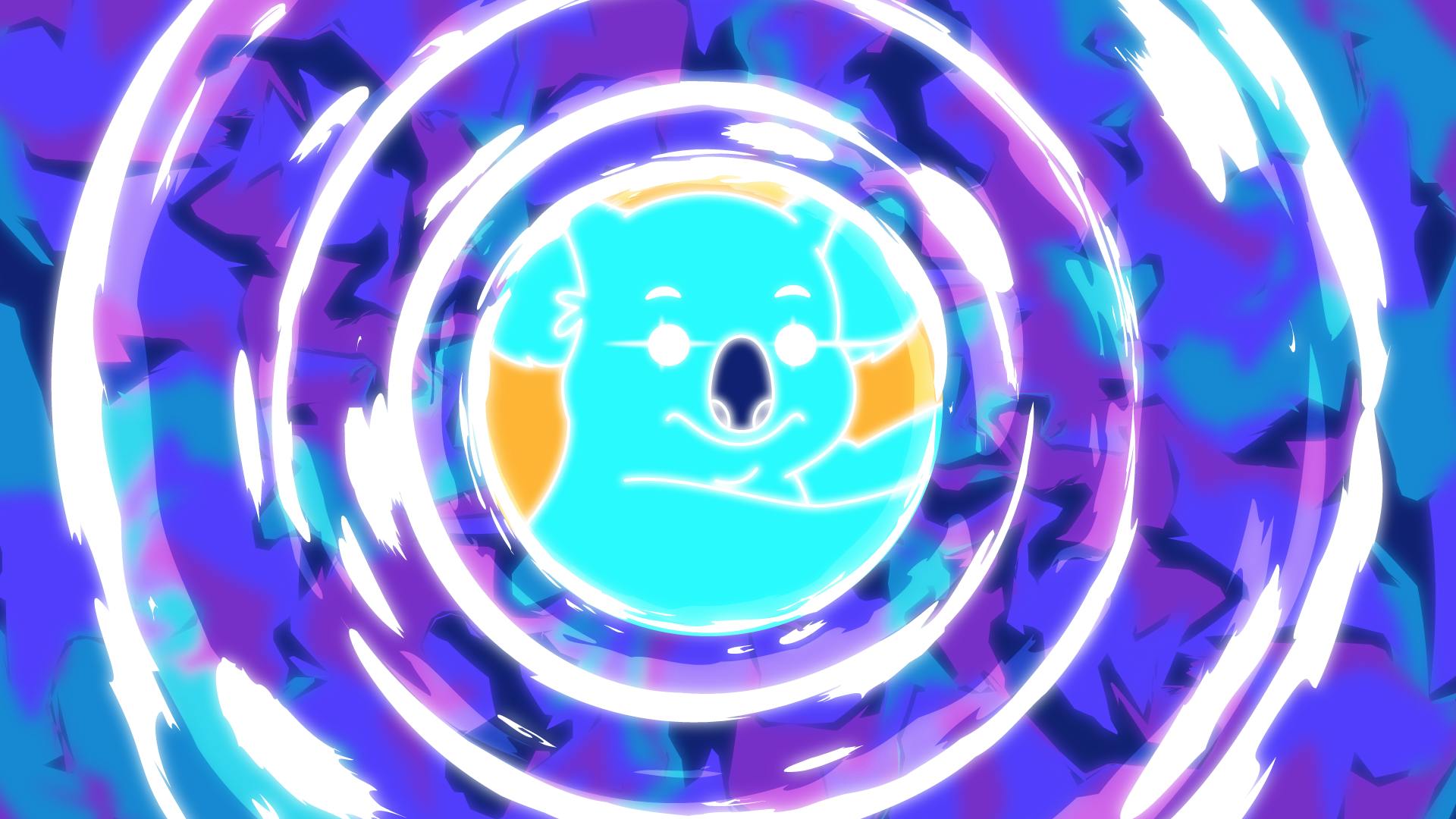 Trippy effect over an illustrated cosmic koala from Star Trek: Lower Decks