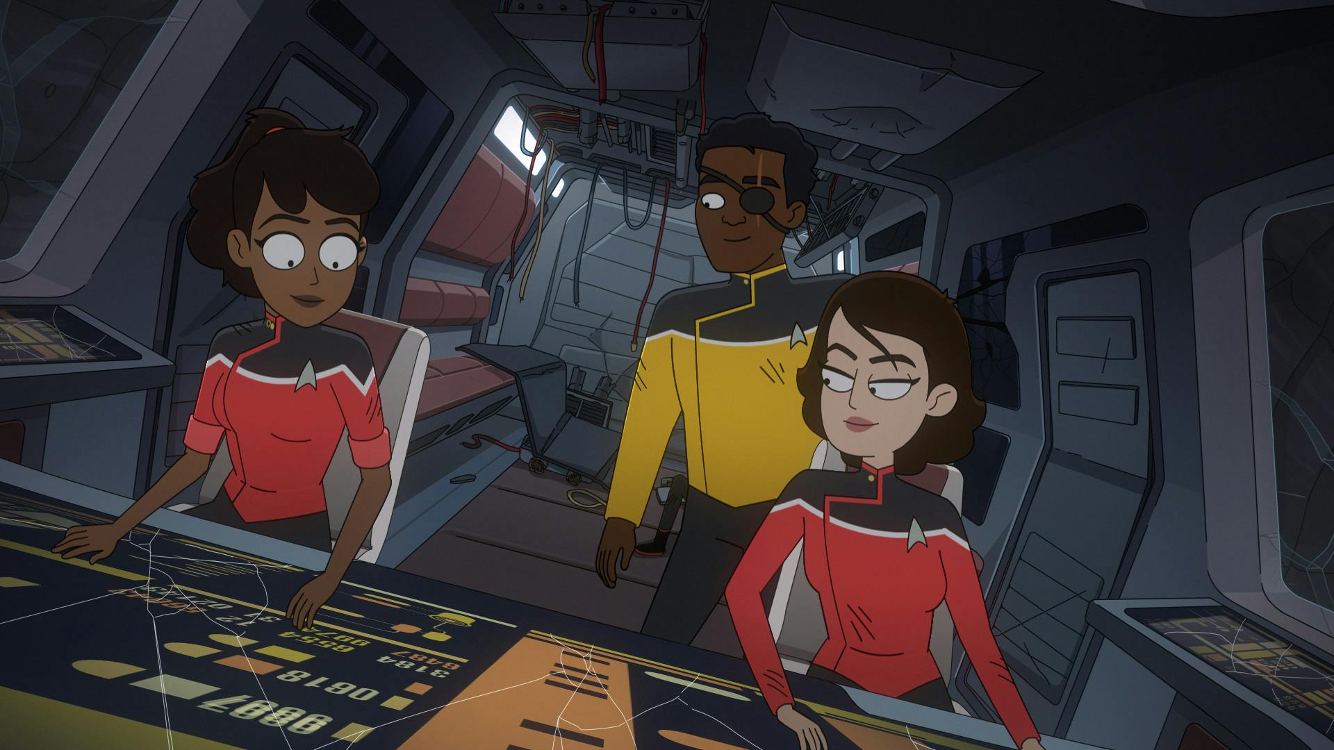 Mariner leads the Delta shift during an away mission in a shuttlecraft that took heavy damage traversing to Glish in 'Caves'