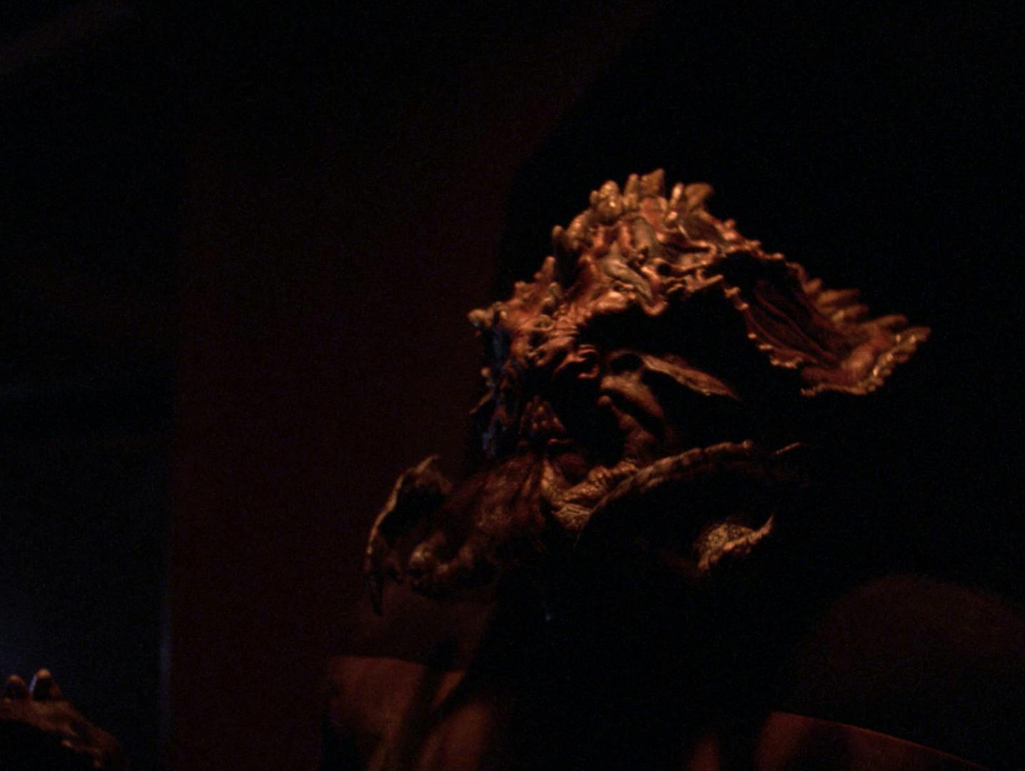 Worf devolves into a grotesque creature in 'Genesis'