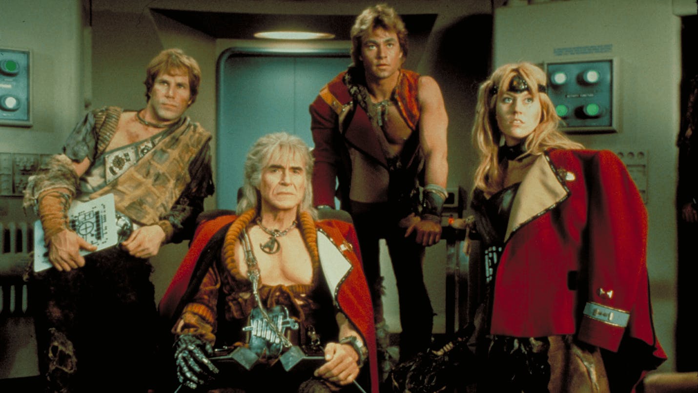 Header image for Star Trek II: The Wrath of Khan showing Khan Noonien Singh and his followers