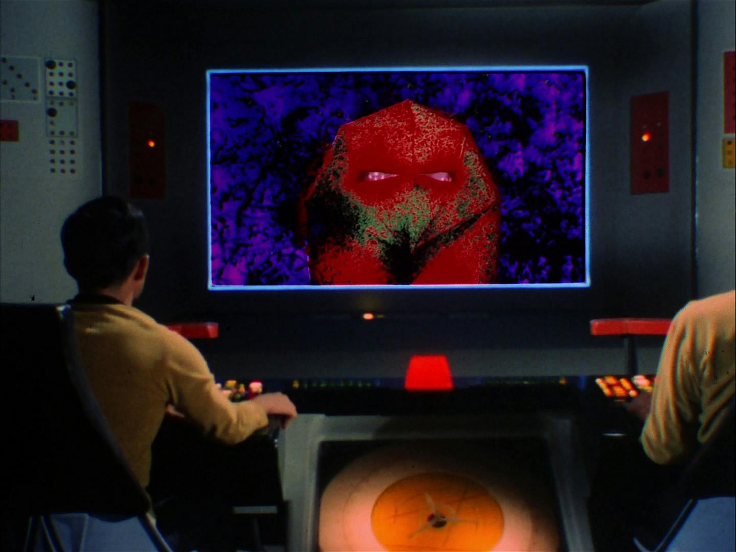 Loskene appears on the Enterprise viewscreen in 'The Tholian Web'