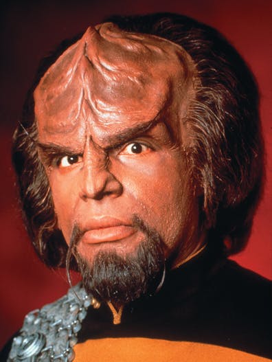 Worf, as seen in Star Trek: The Next Generation