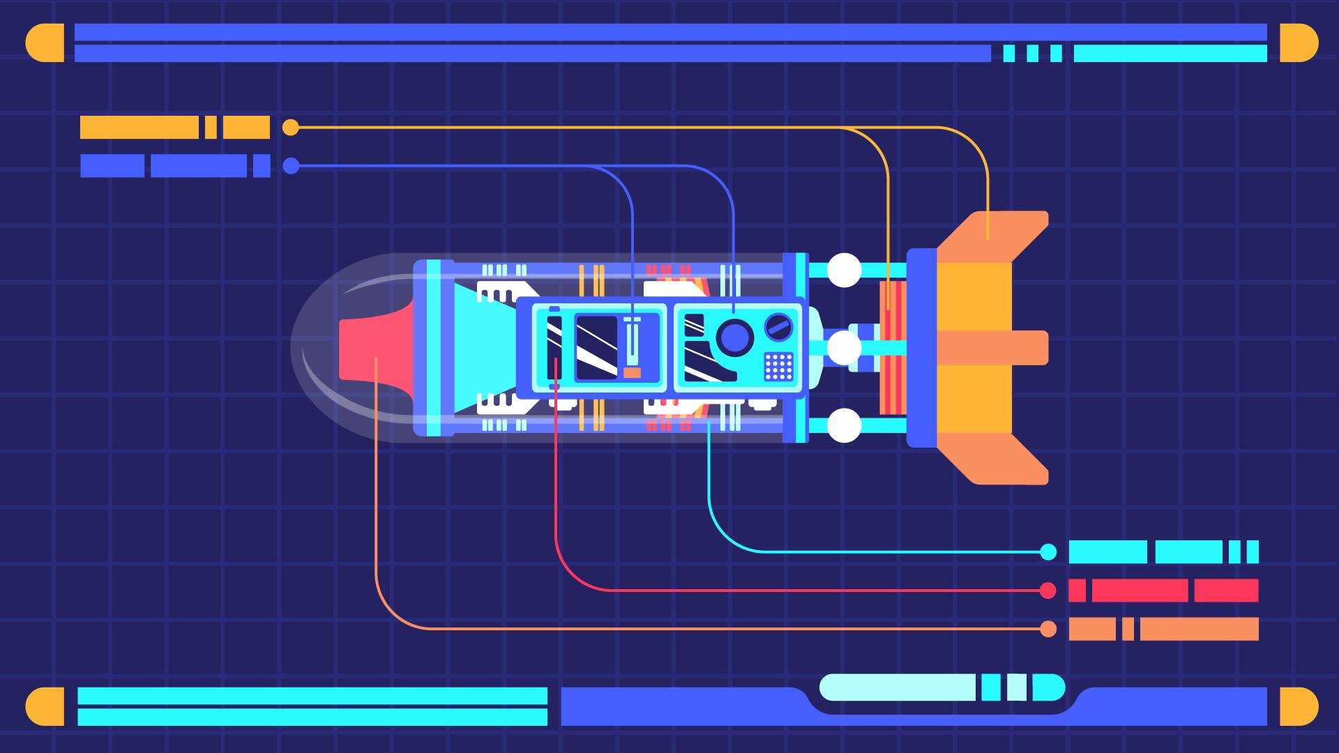 Illustration of the Ferengi Genesis device on a LCARS screen