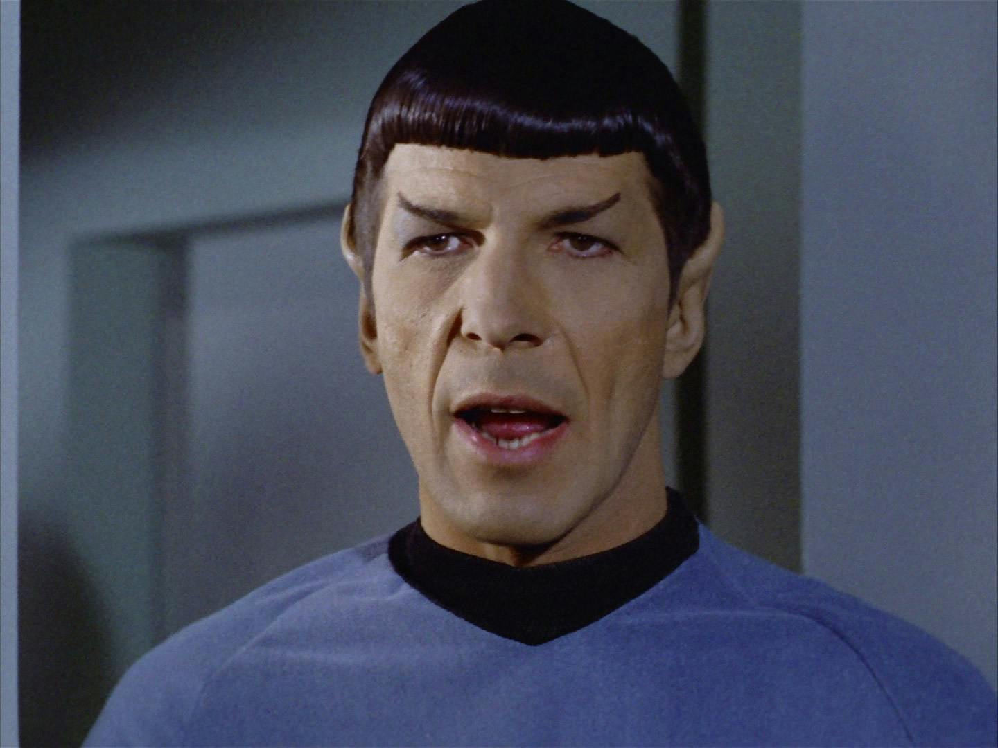 Outside of his quarters, Spock raises his voice cruelly at Nurse Chapel in 'Amok Time'