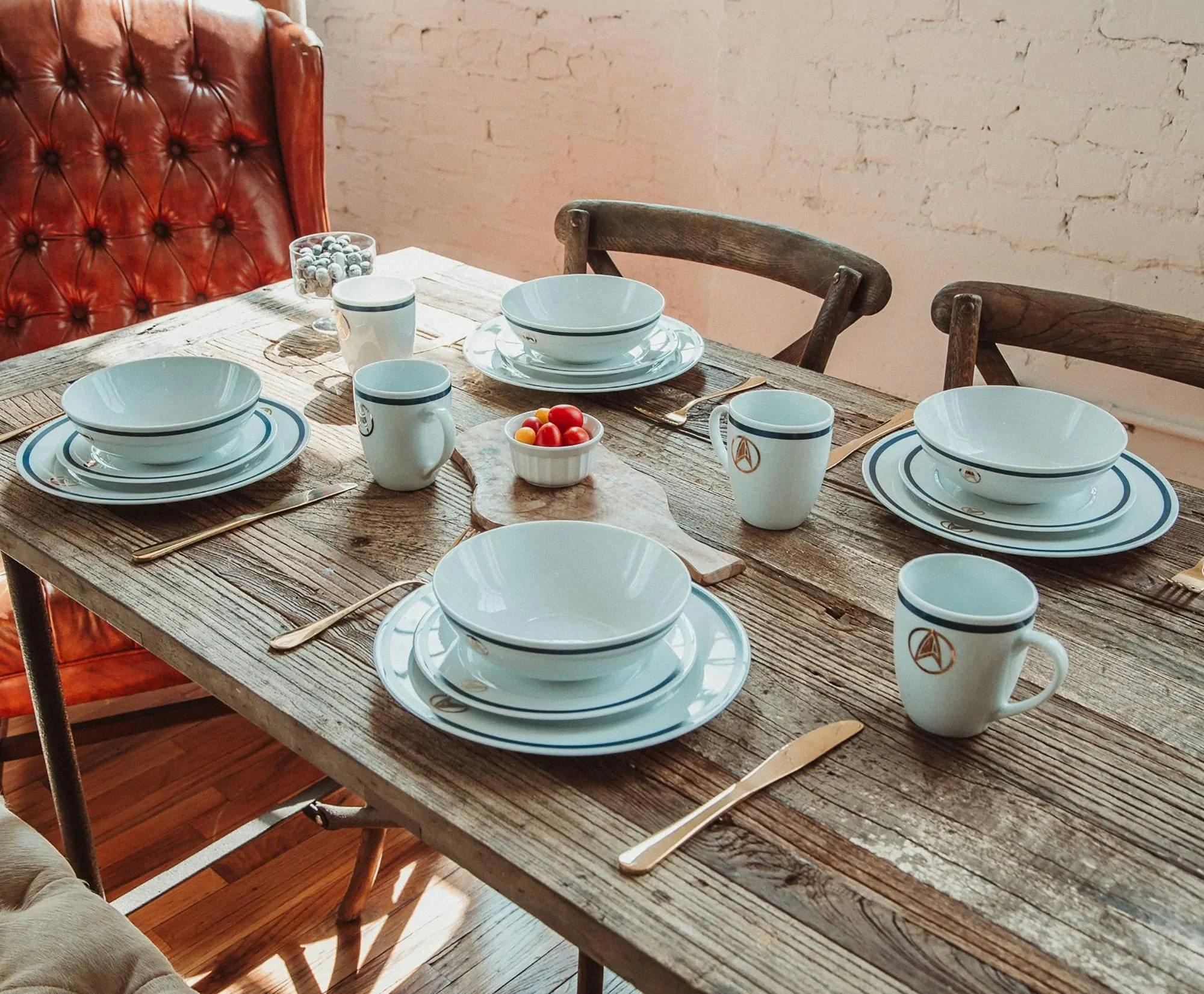 Star Trek: Picard 25th Century 16-Piece Ceramic Dinnerware Set Replica