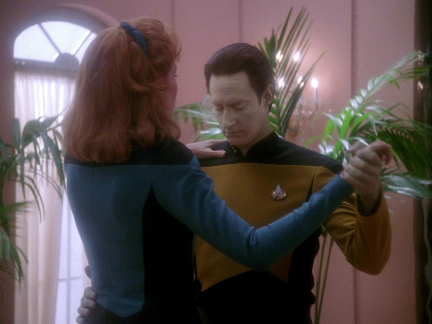Beverly Crusher teaches Data how to dance the waltz in 'Data's Day'