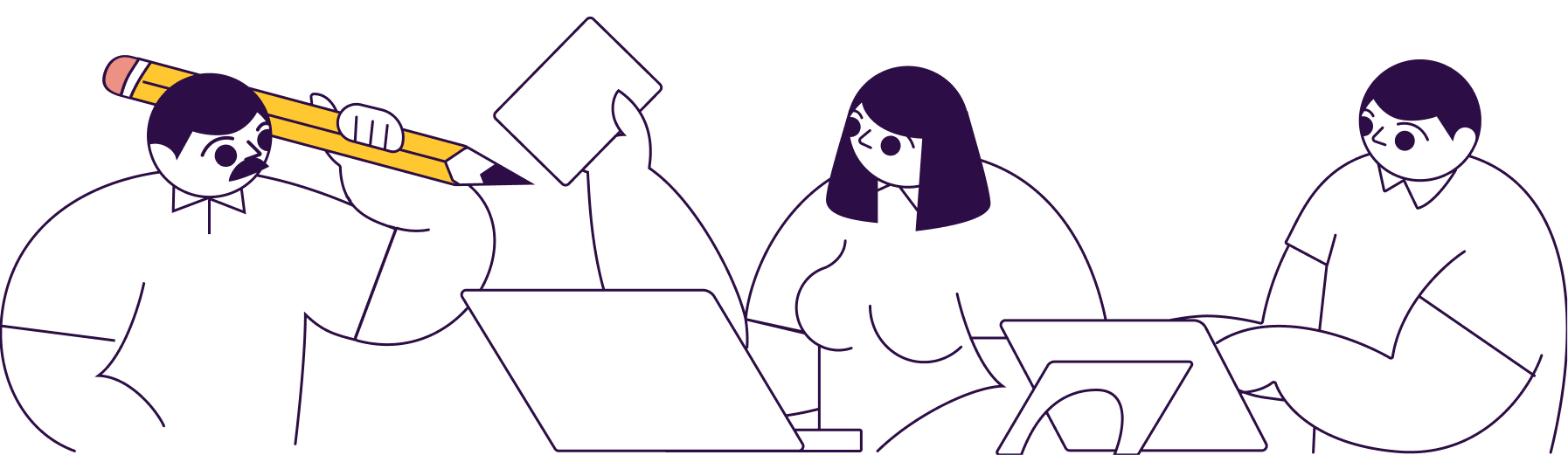 group of people working with computers