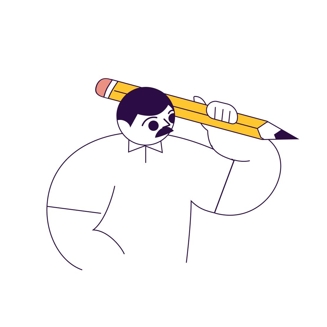 man holding pencil