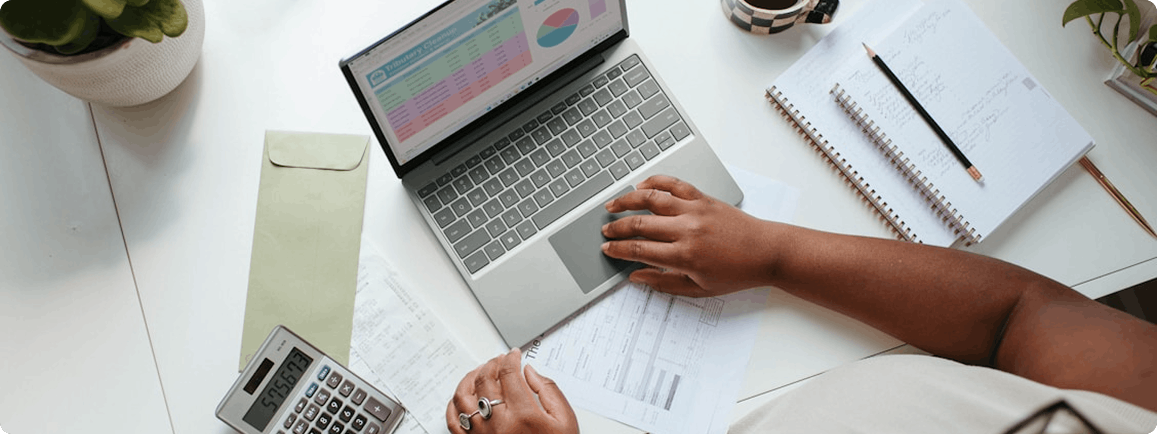 Laptop on office desk