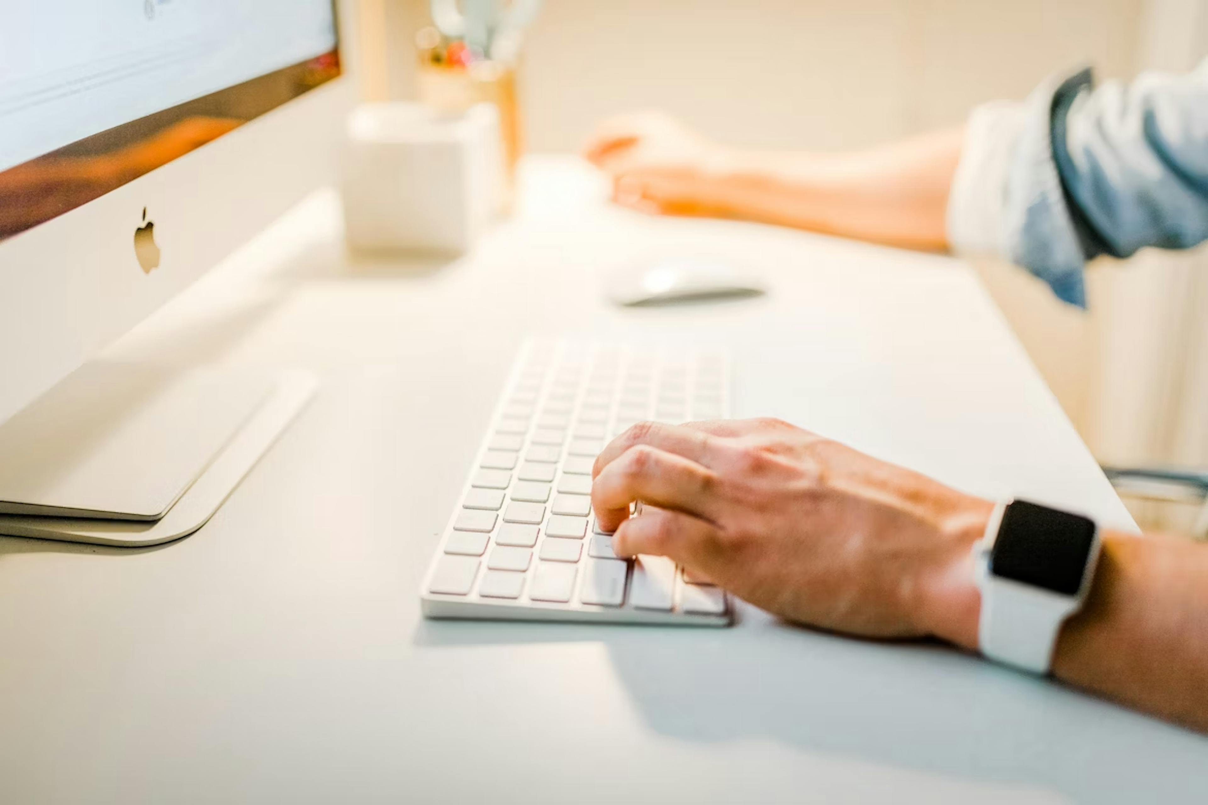 Photo of a person using a computer