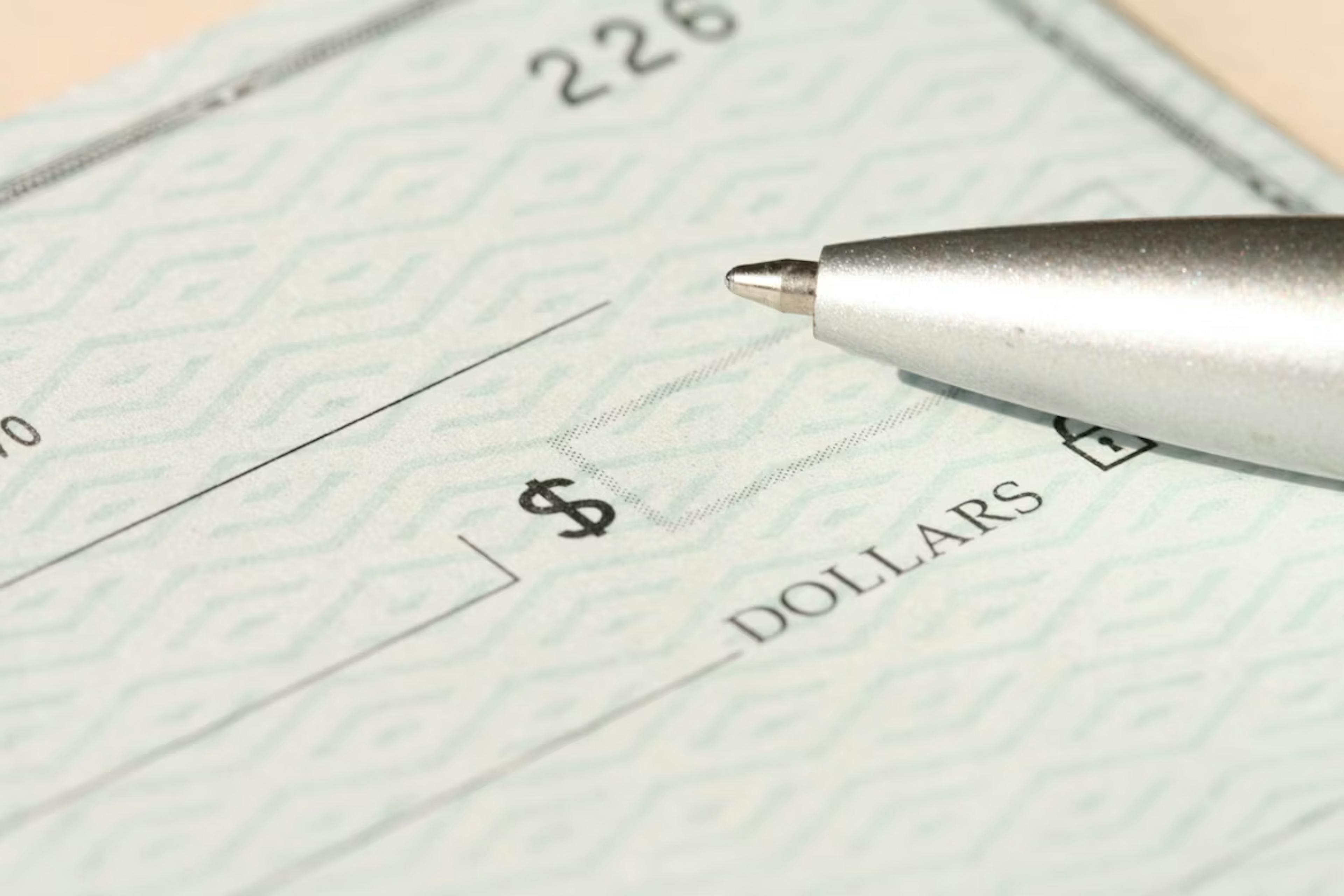 Image of a bank cheque