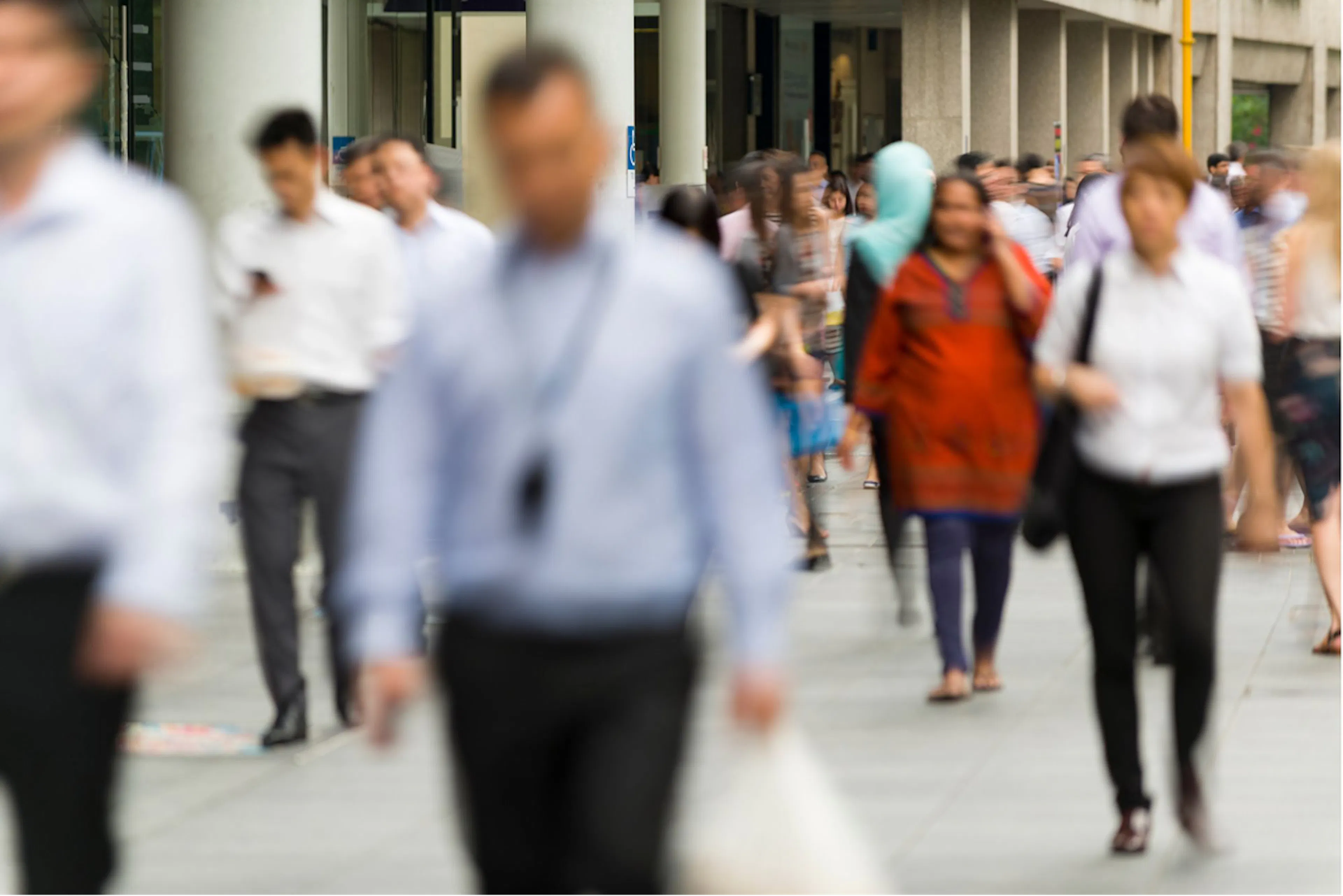 Singapore workers on the street