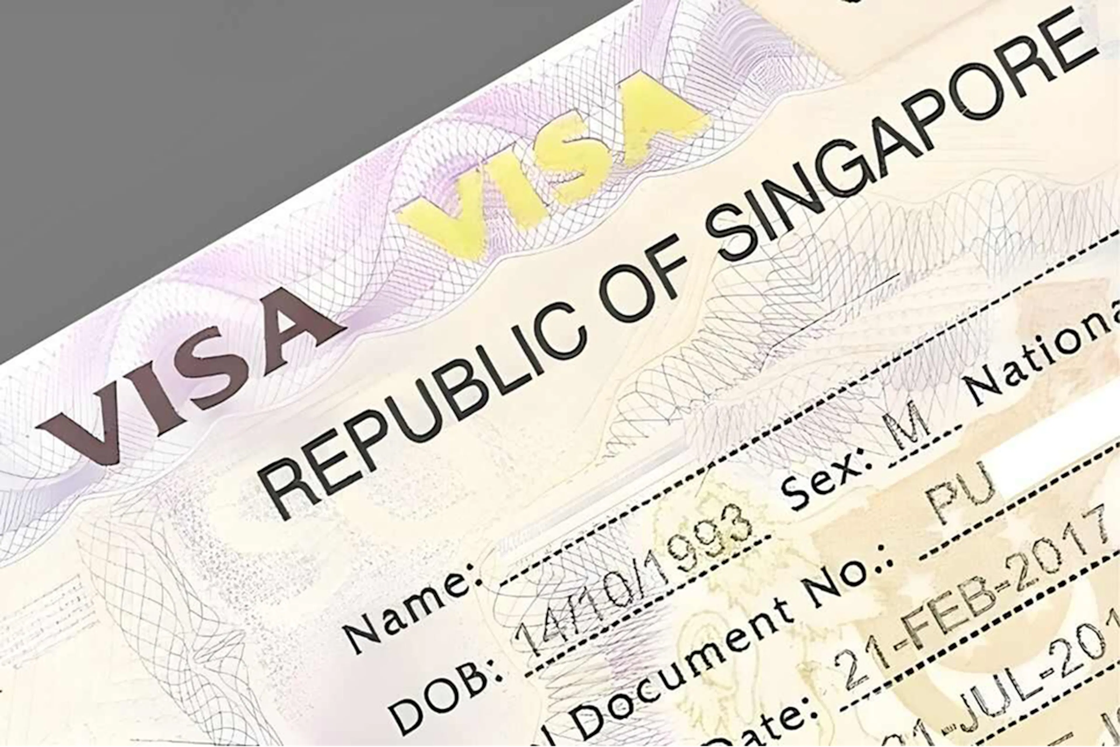 Photo of a Singapore employment visa