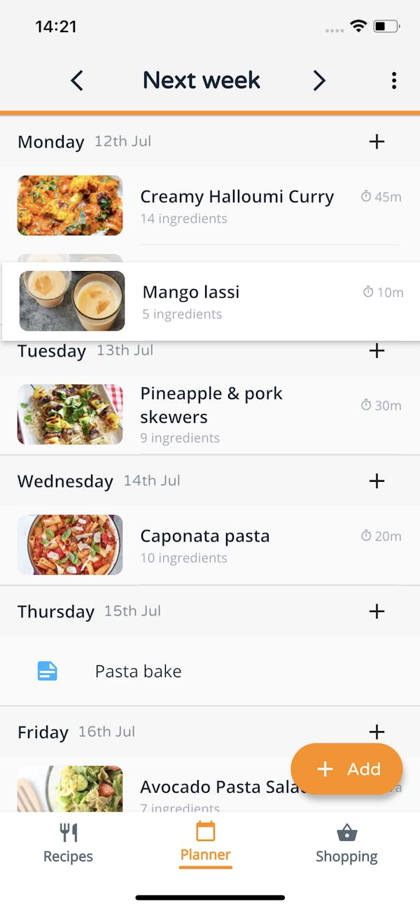 Stashcook Meal Planner screenshot