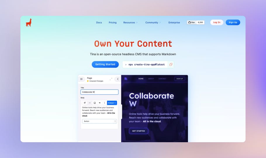 tina cms for staticmania