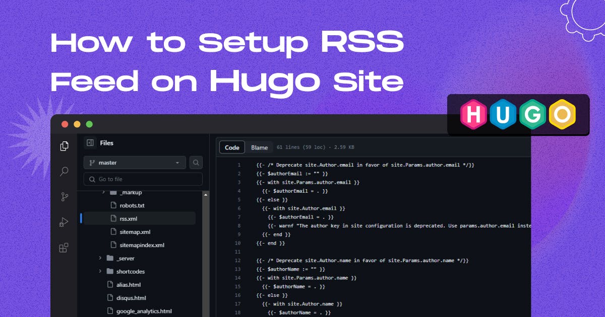 How to Setup RSS Feed on Hugo project
