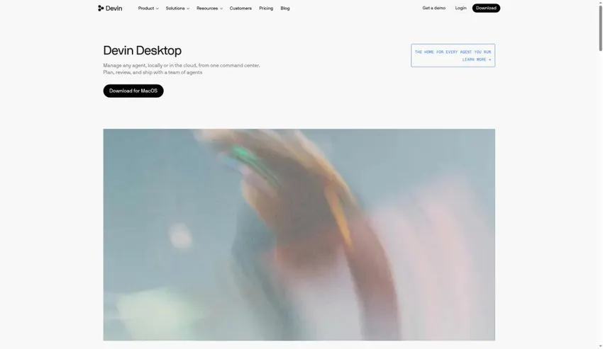 Windsurf (Devin) homepage above the fold
