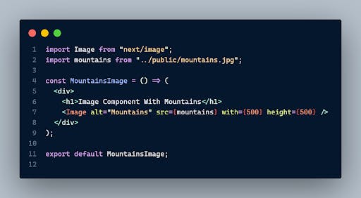 Import mountain form for Optimized Features Next.js Image