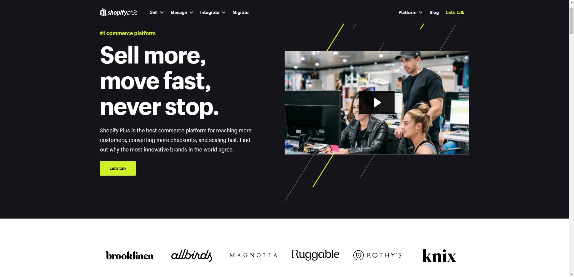 shopify plus ecommerce platform