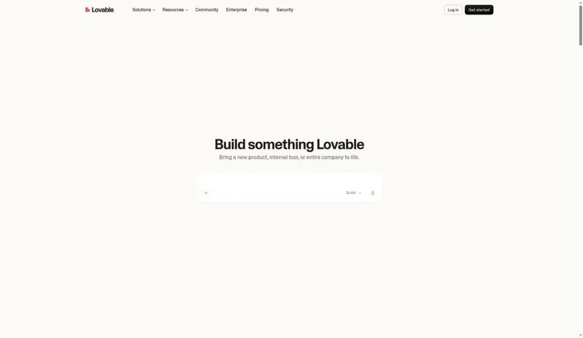 Lovable homepage above the fold