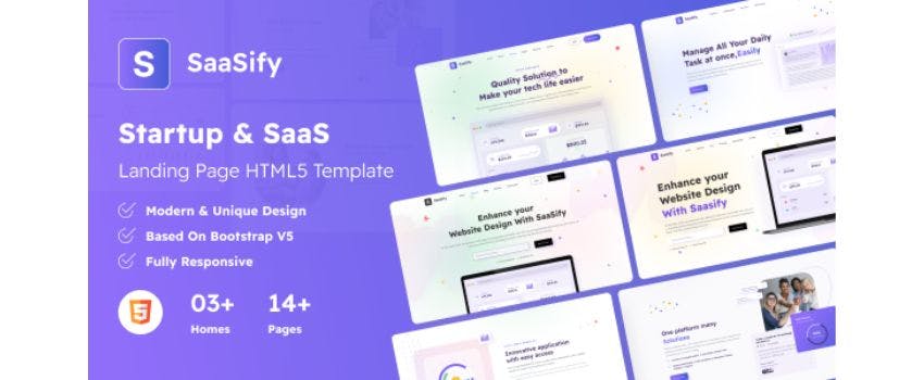 SaaSify – Startup & SaaS Landing Page HTML5 Template