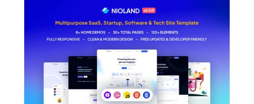 Nioland – SaaS & App Landing Page HTML Template