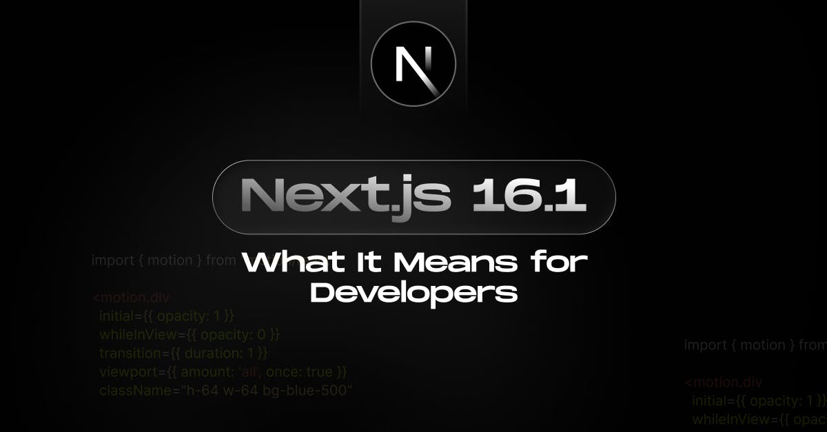 Next.js 16.1 update