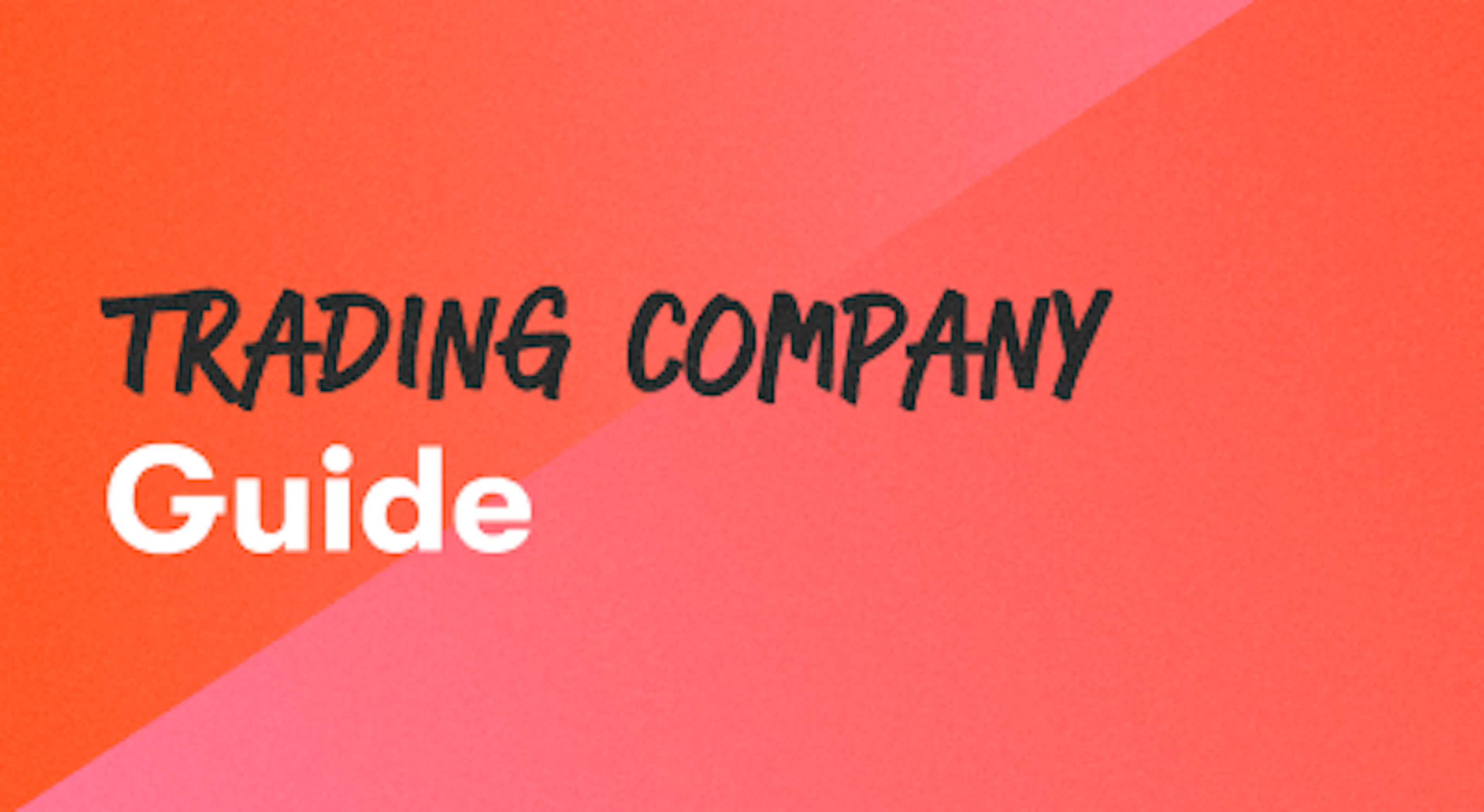 A background with a text titled "Trading Company Guide"