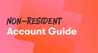 A background with a text titled "Non-resident Account Guide"