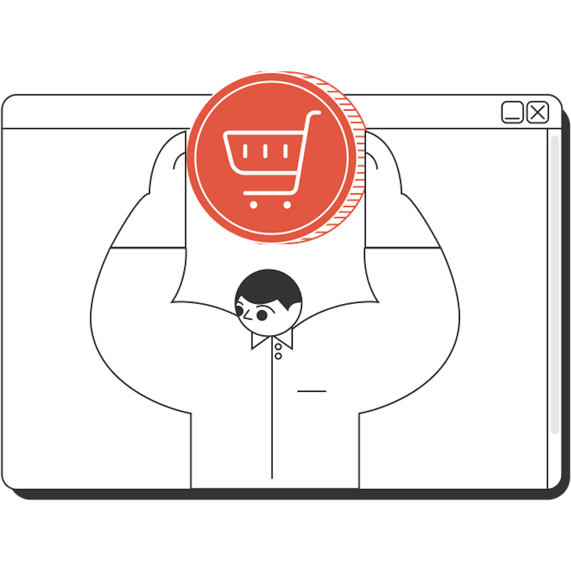 illustration of statrys mascot holding the shopping cart