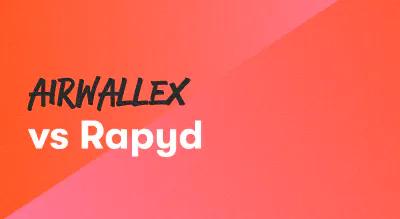A background with a text titled "Airwallex vs Rapyd"