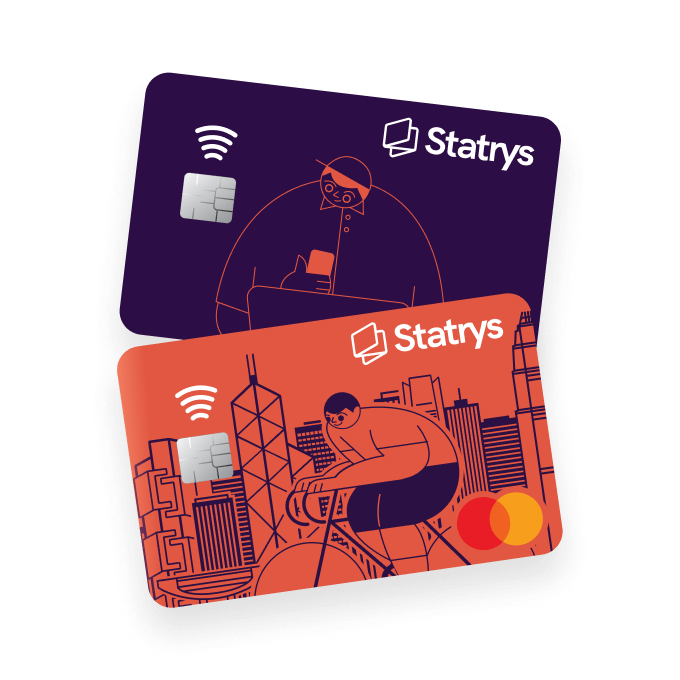 An illustrated virtual payment cards by Statrys